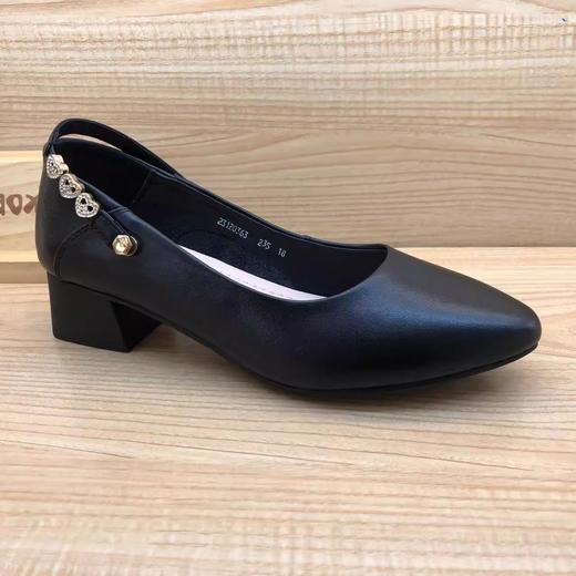 豪行春季新品时尚休闲真皮浅口女单工装鞋23120363 商品图1