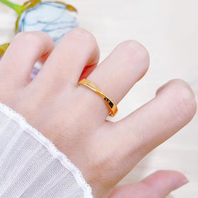 【限时克减150元】足金999.9 #莫比乌斯 #固口戒指 【精品】实心爱无尽莫比乌斯环固口圈戒（面宽约2.2-2.6mm）(JZ00949)（预售产品下单后不退款不退货不换货不补差价