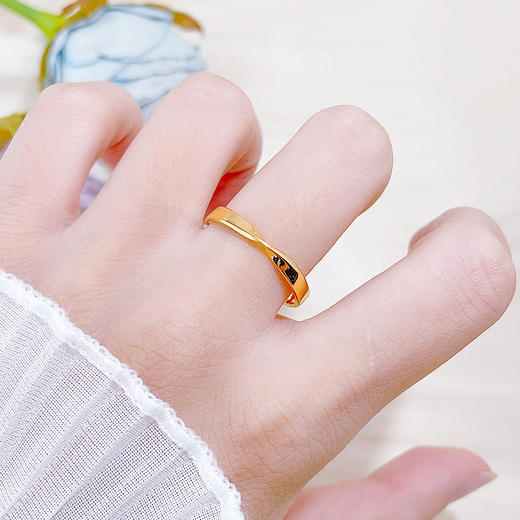 【限时克减150元】足金999.9 #莫比乌斯 #固口戒指 【精品】实心爱无尽莫比乌斯环固口圈戒（面宽约2.2-2.6mm）(JZ00949)（预售产品下单后不退款不退货不换货不补差价 商品图0