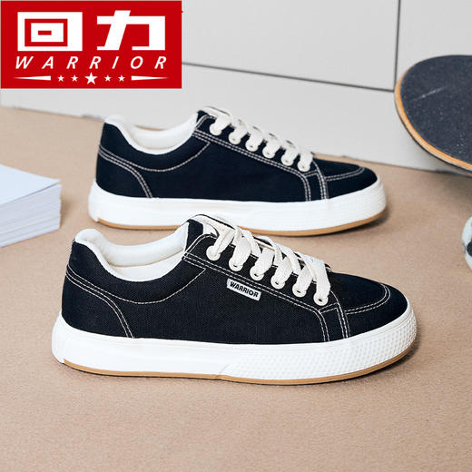 回力春季新款情侣帆布鞋男女低帮休闲学生黑色百搭透气潮流板鞋x 商品图2