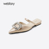 Westory2025年夏季包头拖鞋低跟尖头空凉鞋W25AH59501 商品缩略图1