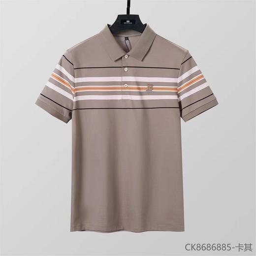 夏季翻领短袖男t恤薄款条纹男士polo衫  XLM-CK8686885* 商品图1