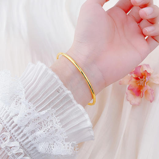 【限时克减150元】足金999.9 实心(面宽约2.3-2.7mm)光面手镯光圈手镯素圈手镯固口手镯(SZ00330-03)预售产品下单后不退款不退货不换货不补差价） 商品图0