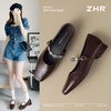 ZHR方头水钻浅口单鞋复古玛丽珍鞋2025新款春季法式平底气质皮鞋 商品缩略图0