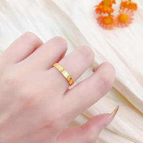 【限时克减150元】足金999 【精品】黄金实心高光吉言吉语活口戒指(AUQJZ00122)（预售产品下单后不退款不退货不换货不补差价