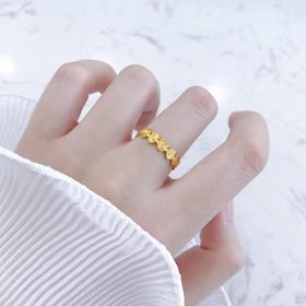 【限时克减150元】足金999.9 #浪漫花卉 #繁花锦簇 实心固口戒指镜面金浪漫玫瑰花园圈戒（面宽约4.2-4.6mm)(AIJZ00171)（预售产品下单后不退款不退货不换货不补差价