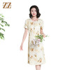 佐尔美夏季新款时尚气质碎花桑蚕丝短袖连衣裙女M42LS82 商品缩略图3