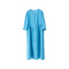 绽放旅行女装265朵/定染砂洗亚麻错位抽褶透气舒适七八分袖连衣裙 商品缩略图4