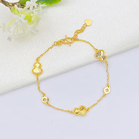 【限时克减150元】足金999 【精品】车花辘珠边3葫芦调节手链(AUSL00022)（预售产品下单后不退款不退货不换货不补差价）