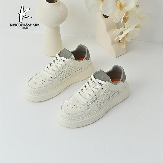 经典鲨2025年夏季新品男士透气平底小白鞋休闲鞋KF11-526021 商品图2