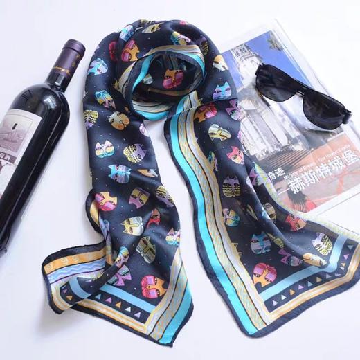 紫兰桑蚕丝丝巾 商品图0