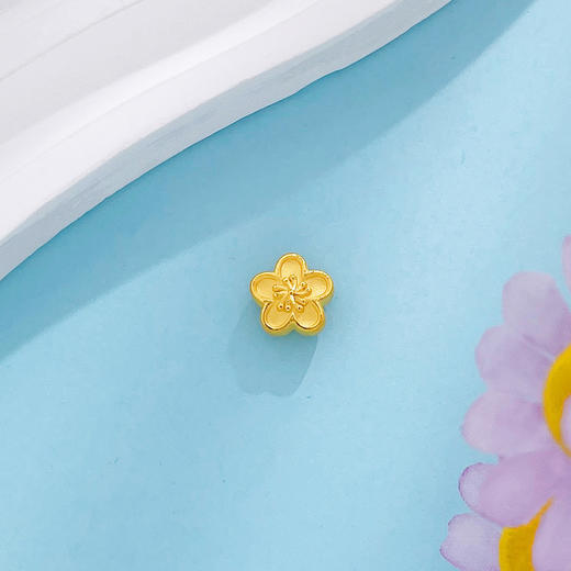 【限时7.5折】【定价黄金】足金  #招桃花 【精品】3D硬金空心双面桃之夭夭小桃花手串配件花形Diy手串配件(AR3DSC00209)（预售产品下单后不退款不退货不换货不补差价） 商品图0