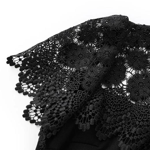 「高货wl」全新升级【铂金会员321/天猫429/差价108】(34600)洛诗琳新中式连衣裙2025夏季高级感拼接蕾丝典雅收腰裙子34600 商品图3