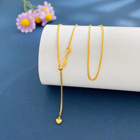 【限时7.5折】【定价黄金】足金999 #蛇年新品 【精品】5G黄金蛇骨龙骨抽拉调节项链(AN5GXL00008)