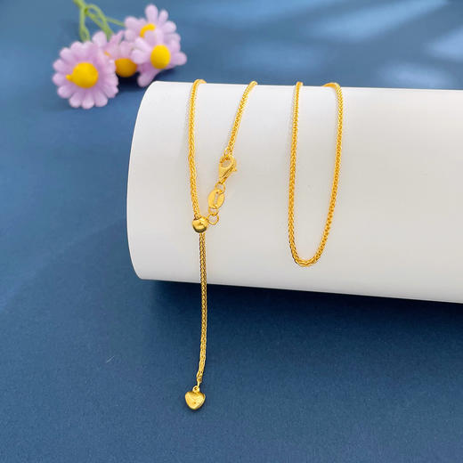 【限时7.5折】【定价黄金】足金999 #蛇年新品 【精品】5G黄金蛇骨龙骨抽拉调节项链(AN5GXL00008) 商品图0