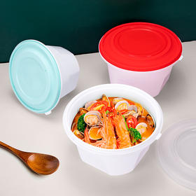 喇叭花一次性圆盒锁扣餐盒面碗外卖打包盒饭盒圆形商用水煮汤碗