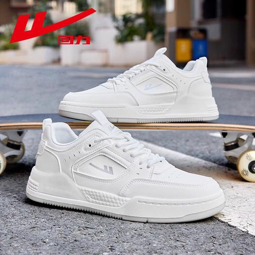 回力板鞋男2025春季皮面新款小白鞋休闲百搭潮流运动鞋潮款透气鞋 商品图3