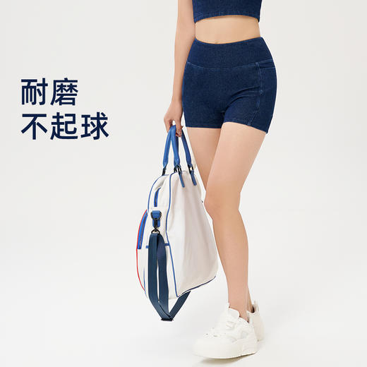 iyoga 运动女孩必备！立体提臀 透气不闷汗 高腰收腹牛仔三分裤k3-010 商品图6