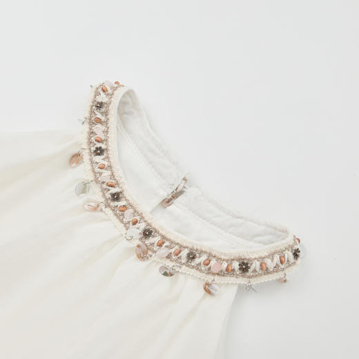 法式度假风荷叶边套装女夏季钉珠挂脖衬衫搭半裙两件套H0050860 商品图5