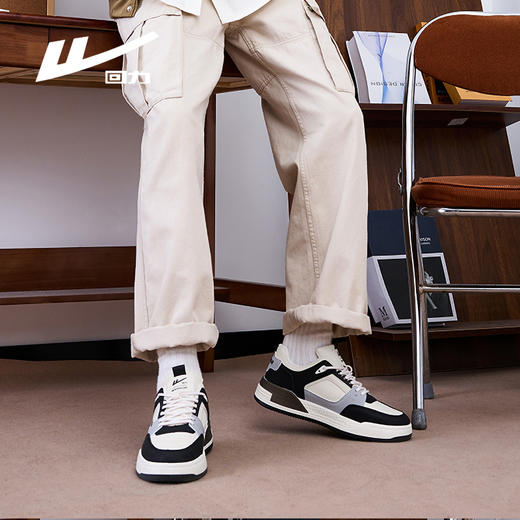 回力黑白板鞋男款秋冬季加绒款休闲百搭鞋子学生时尚运动低帮男鞋 商品图4