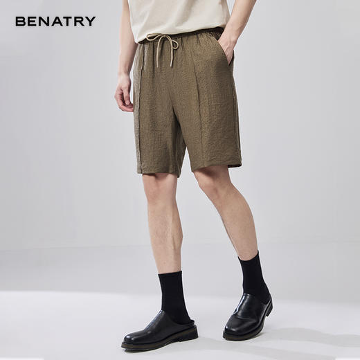 贝纳川夏季天丝肌理压褶短裤（套装下） 商品图3