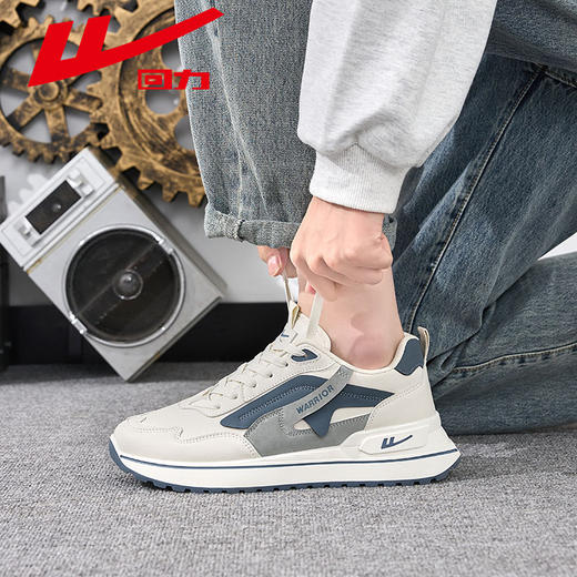 回力男鞋秋冬新款运动休闲鞋防滑耐磨增高防水皮面保暖搭子跑步鞋 商品图3