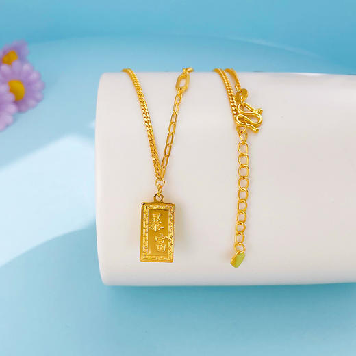 【限时克减150元】足金999.9 【精品】空心AB项链暴富小金条小金砖调节套链(TL00651-02)预售产品下单后不退款不退货不换货不补差价 商品图1