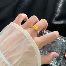 【限时克减150元】足金999.9 #婚庆  #日常佩戴 #浪漫花卉  实心花形活口戒指小幸运三叶草花卉女戒活口女戒(AUWZJZ00004)（预售产品下单后不退款不退货不换货不补差价）