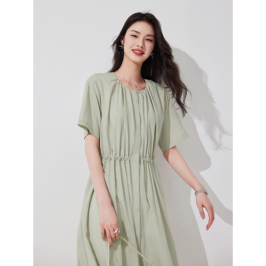 棉仓353616024-初棉抽皱感连衣裙收腰 商品图1