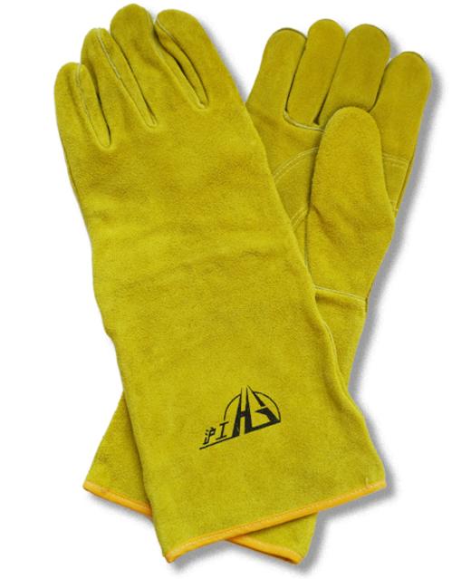 上海沪工劳保用焊工手套【牛皮加长加厚手套1副】 软牛皮无缝长款电焊防烫耐磨柔软薄款手套 商品图2