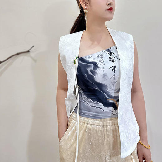 【24小时发货】壁虎瑜伽国风任意门【素影】马甲（无胸垫） 商品图2