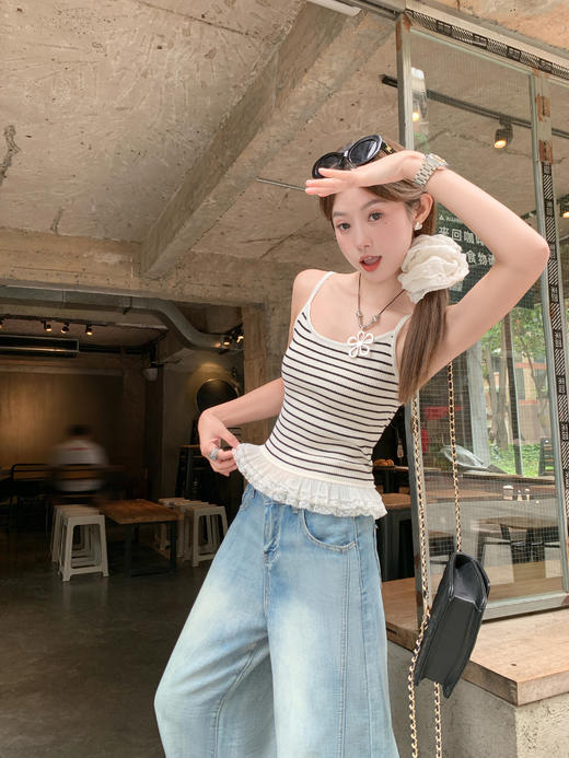 【99元任选2件】新品现货秒杀！卖完下架不再补 ！微信粉丝打折价！！蕾丝拼接花边吊带背心 商品图5