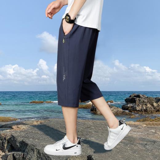 ♥️外贸单【罗蒙男士休闲大码冰丝七分裤S9133款】🔥0束缚的直筒裤❗干爽不贴腿的户外神裤，🔹直筒裤型➕内置抽绳的经典组合，款式一点也不普通 商品图4