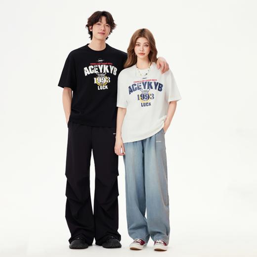 YKYB黄子韬T恤短袖全棉舒适复古宽松透气耐穿大LOGO上衣Y52NDT018 商品图1