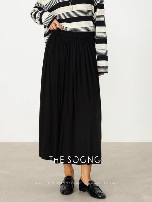 THESOONG"清凉油"经典轻薄灵动松弛感松紧腰半身裙HWQZ6523 商品图0