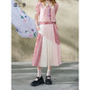 两三事 诗藤绮梦 2025夏季新款小清新格子条纹拼布a字半身裙长裙 商品缩略图0