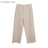 VIVIAN LIU A2535001 25夏季新款斜插兜腰部拉链直筒休闲宽松长裤 商品缩略图0