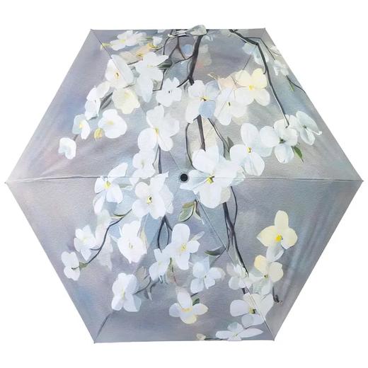 紫宝【小轻伞】花开落影五折印花晴雨两用黑胶 商品图4