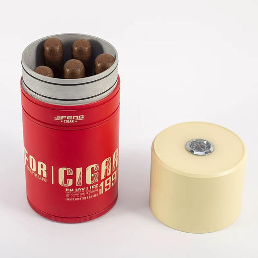 JIFENG季风雪茄套装送礼打火机台式雪茄剪刀烟灰缸保湿罐高档礼盒 商品图2