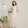 西遇拼接纱裙连衣裙女夏季新款设计感收腰法式a字白色长裙SS150332/SS150333 商品缩略图0