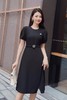Le Malene 经典黑色优雅腰带连衣裙 18355 商品缩略图0