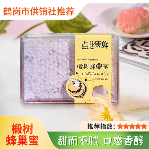 【占花黑蜂】萝北蜂蜜东北黑蜂 纯椴树巢蜜250g 农家自产蜂蜜 嚼着吃 商品图0