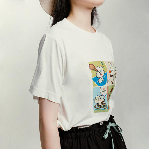 【童品会专属】#ACMEITEM爱棵米 户外四宫格米米T恤圆领宽松印花防晒短袖上衣男女GAG3440762C 商品图2