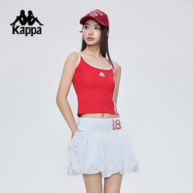 Kappa卡帕背靠背2025新款夏季运动背心女士美式修身吊带透气上衣KPDJBVV10