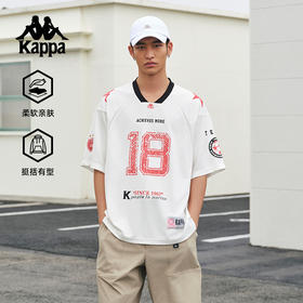 Kappa卡帕背靠背新款夏季运动短袖情侣美式复古t恤透气球服上衣男KPCJBTD10