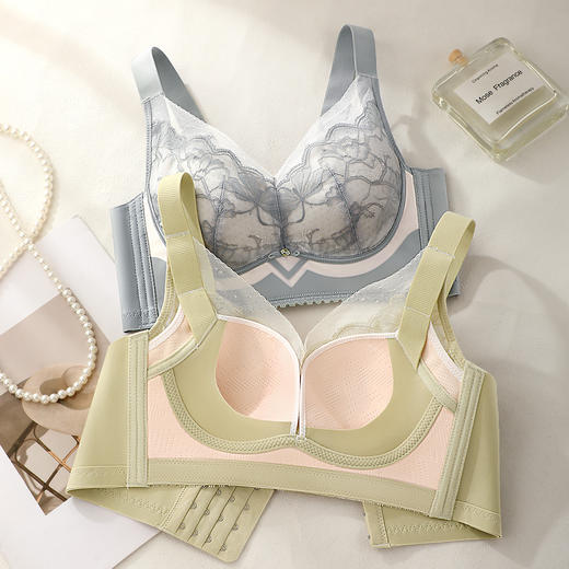 【298选3】D2-【B-C杯】【超薄蕾丝透气洞洞杯】夏季薄款内衣女聚拢有型收副乳防下垂文胸    荷映玉雅/巧语轻纱 商品图7