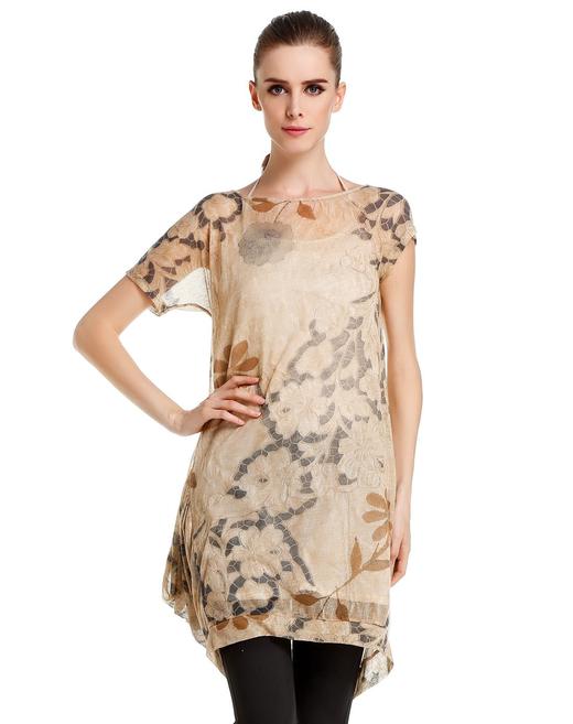 A1122432103 玛丝菲尔Marisfrolg 卡其色个性版型不规则袖长款上衣 商品图0