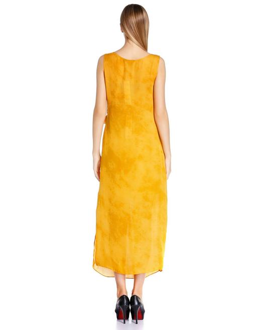 A1132242604 玛丝菲尔Marisfrolg 土黄色优雅抽褶荷叶边无袖连衣裙 商品图1