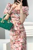 L.Fleuri 气质收腰法式印花修身连衣裙 18364 商品缩略图3