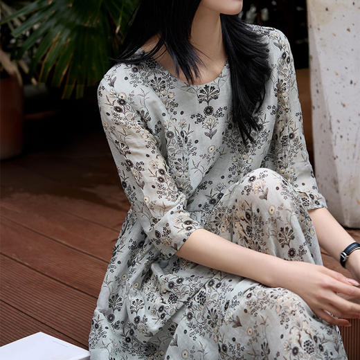 HERA CHOLE 依伊茹花园印花套装 | Dio*r同款轻奢设计，法国进口天丝和柞蚕丝混纺 商品图2